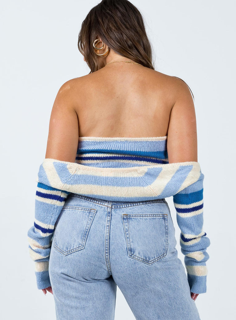 Princess Polly Serafini Knit Blue Top