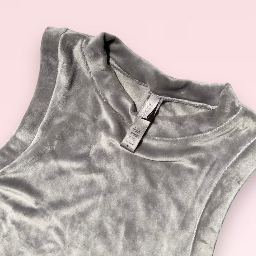 Skims Velour Crew Neck Top
