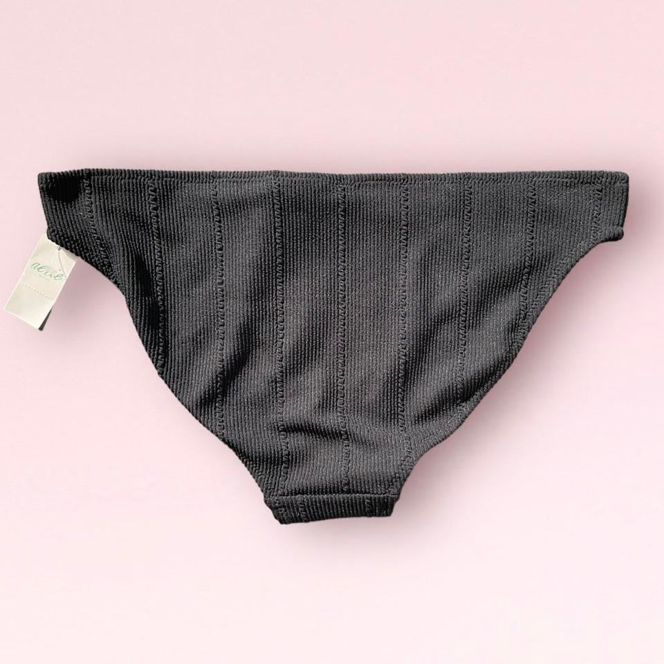 Aerie Black Ribbed Bikini Bottom