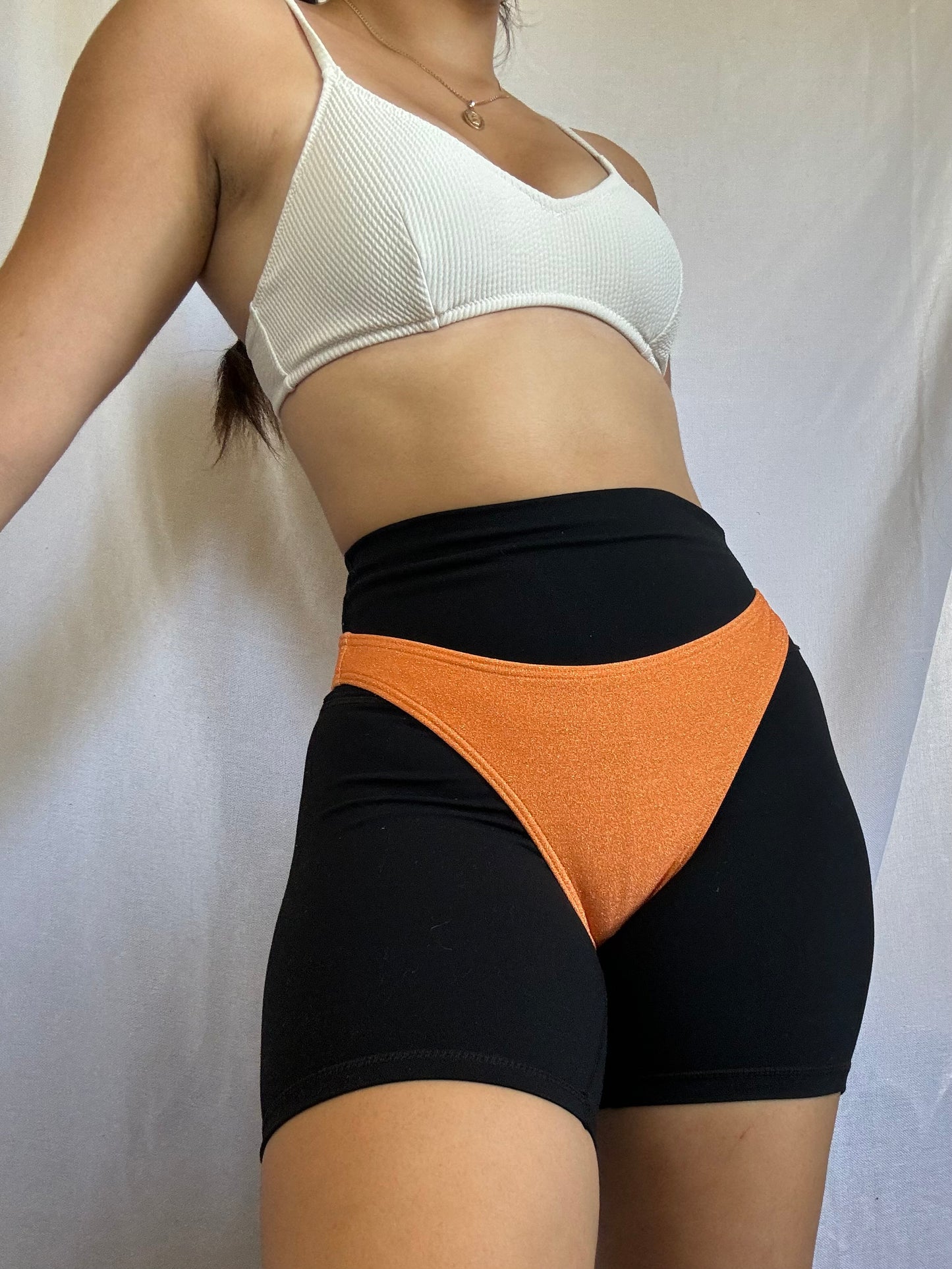 Peony Orange Sparkle Bikini Bottom