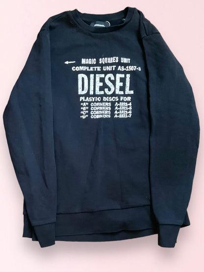 Diesel S-Gir-b5 Fleece Black Crewneck Sweatshirt