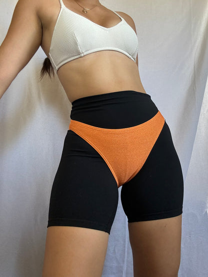 Peony Orange Sparkle Bikini Bottom