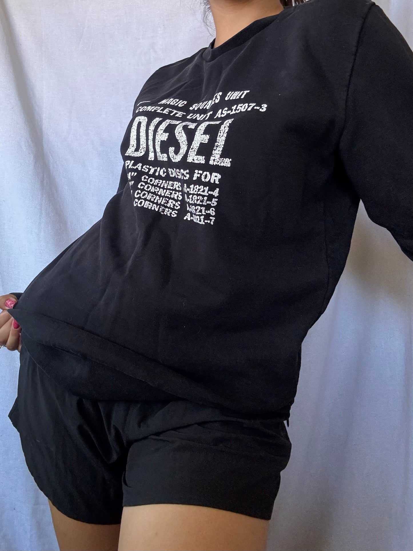 Diesel S-Gir-b5 Fleece Black Crewneck Sweatshirt