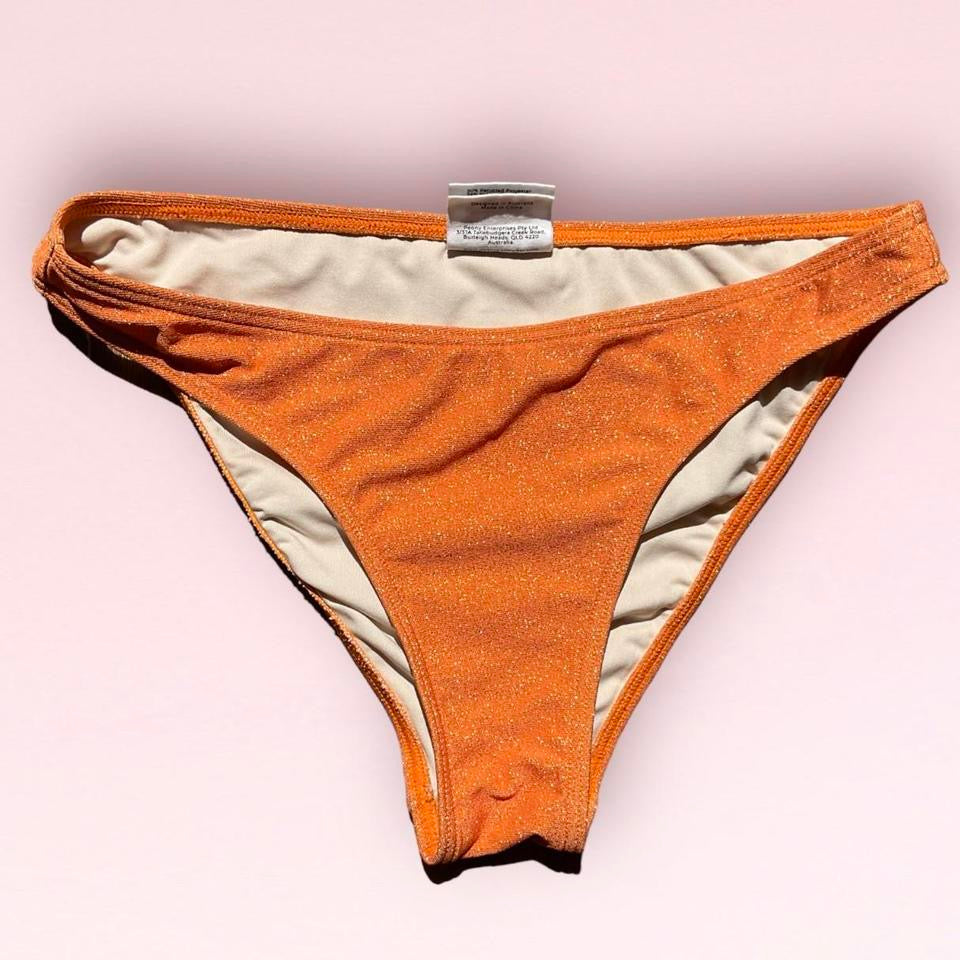 Peony Orange Sparkle Bikini Bottom